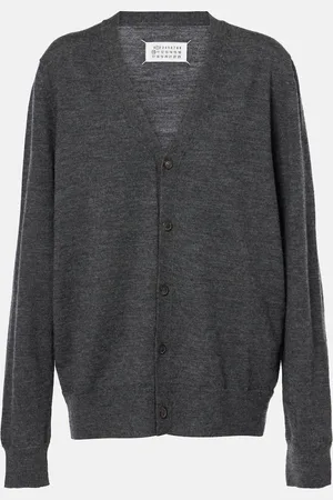 Maison Margiela Cárdigan de lana con ribete de piel