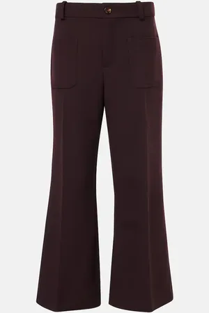 Chloé Chloé Pantalones anchos cropped de lana