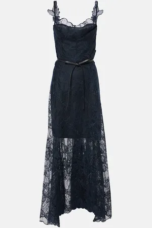 Oscar de la Renta Vestido midi de encaje floral
