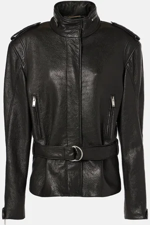 Saint Laurent Chaqueta oversized de piel