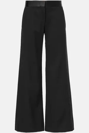 Victoria Beckham Pantalones anchos Side Panel de mezcla de lana