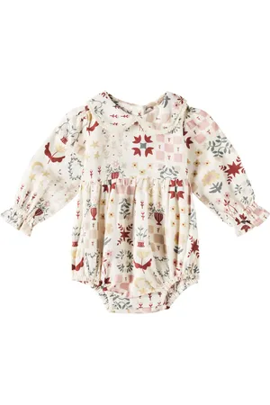 Rylee + Cru Bebé - body Cora de mezcla de lino floral