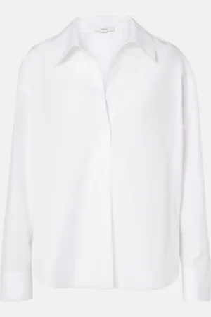 Vince Blusa de popelín de algodón