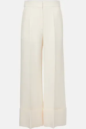VALENTINO Pantalones anchos de Crêpe Couture