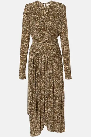 Isabel Marant Vestido largo drapeado Zeidi estampado