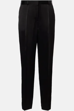 Totême Pantalones rectos de satén de tiro alto