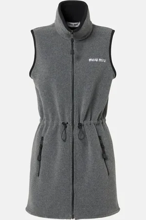 Miu Miu Vestido corto de forro polar con logo