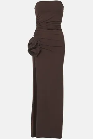 MAGDA BUTRYM Vestido largo de jersey con apliques florales
