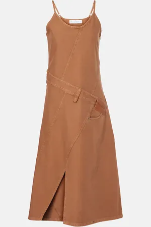 J.W.Anderson Vestido midi asimétrico de algodón