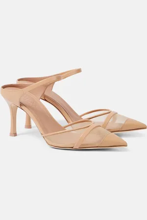MALONE SOULIERS Mules Uma 80 de malla con ribete de piel