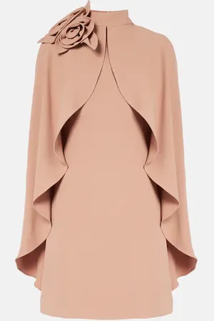 Elie saab Vestido corto de cady con volantes y aplique