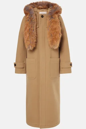 Burberry Abrigo de lana con pelo sintético