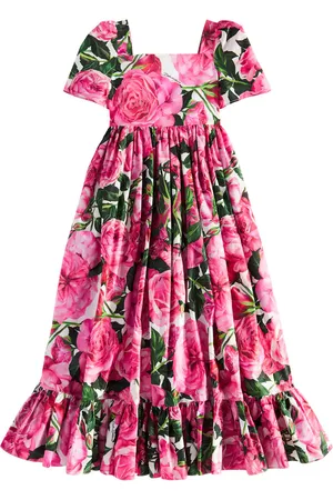 Dolce & Gabbana Vestido de popelín de algodón floral