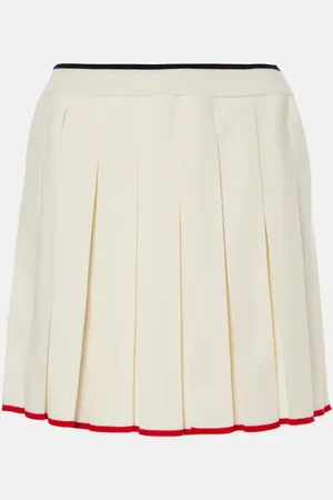 Thom Browne Minifalda en mezcla de lana plisada
