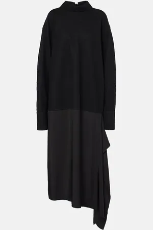 Jil Sander Vestido midi Convertible de lana