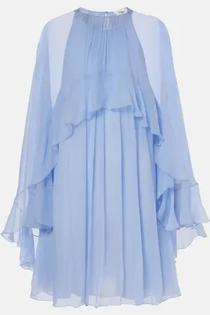 Chloé Chloé Vestido corto de seda con volantes