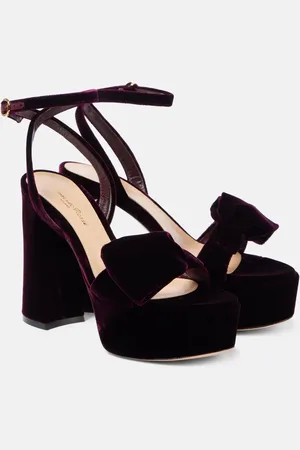Gianvito Rossi Sandalias con plataforma 70 de terciopelo con lazo