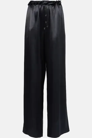 Salvatore Ferragamo Pantalones anchos de pijama de satén