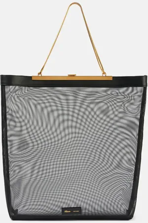 Khaite Shopper Augusta de malla con piel