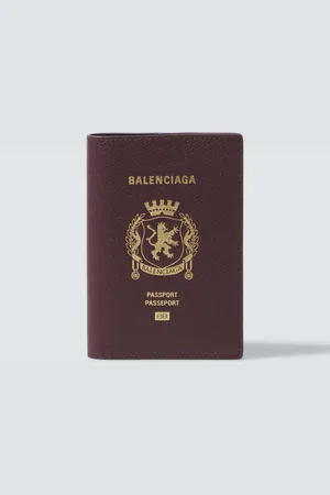 Balenciaga Funda para pasaporte de piel con logo
