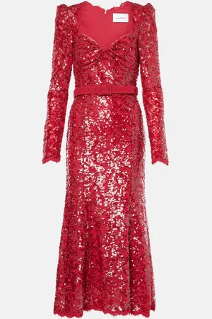 Rebecca Vallance X Nicky Hilton vestido midi Leyla con lentejuelas