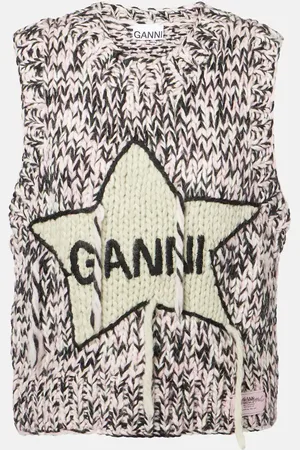 Ganni Chaleco de lana con logo