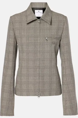 Courrèges Courrèges Chaqueta de mezcla de lana a cuadros