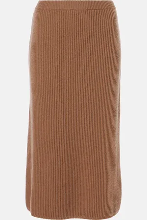 Max Mara Falda midi Just de cachemir y lana