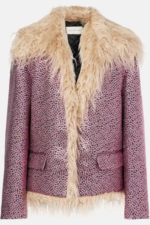 DRIES VAN NOTEN Chaqueta adornada con pelo sintético