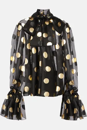 Dolce & Gabbana Blusa de organza con lunares en jacquard