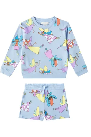 Stella McCartney Sudadera y shorts de algodón estampado