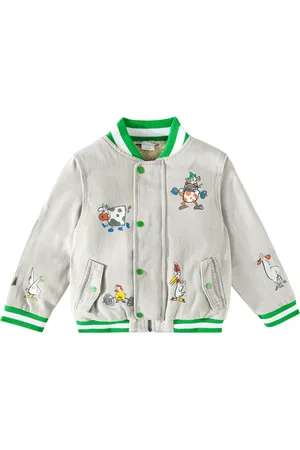 Stella McCartney Chaqueta varsity de denim estampada
