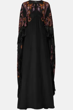 Etro Vestido de fiesta de seda con flecos