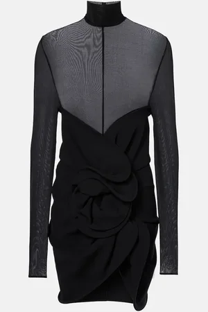MAGDA BUTRYM Vestido corto de mezcla de lana transparente