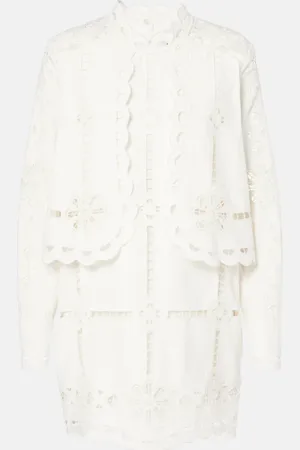Isabel Marant Vestido corto Praline de algodón bordado