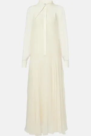 Chloé Chloé Vestido camisero de chifón de seda