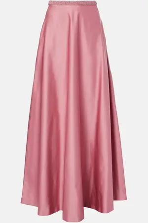 Max Mara Falda larga Elegante Brasile de satén