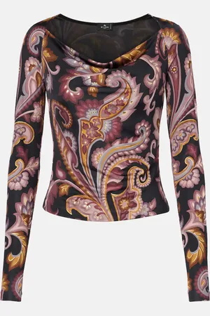 Etro Crop top de jersey de paisley