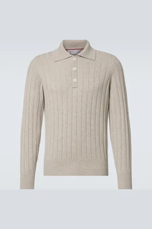 Brunello Cucinelli Polo de cachemir acanalado