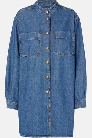 Frame Vestido camisero Double Pocket de denim