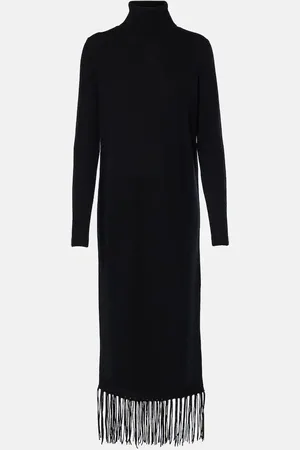 Jardin des Orangers Vestido de lana y cachemir con flecos