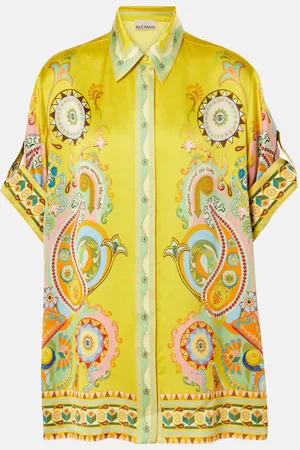 ALÉMAIS Alémais Camisa Pinball de seda estampada