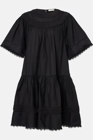 ULLA JOHNSON Vestido corto de algodón festoneado