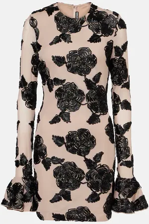 ROTATE Vestido corto de malla floral