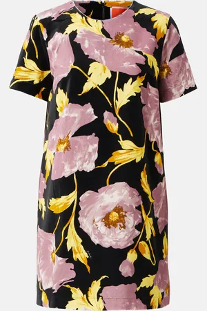 La DoubleJ Vestido corto Mini Swing de algodón floral