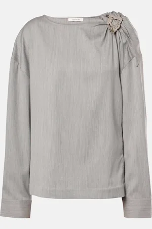 JACQUES WEI Blusa de lana adornada