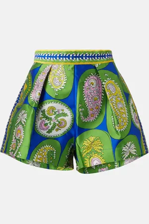 ALÉMAIS Alémais Shorts plisados de tiro alto estampados