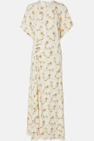 Paco rabanne Vestido midi floral fruncido