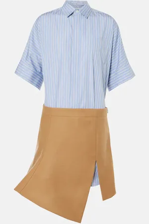 SACAI Vestido corto de popelín de algodón y lana