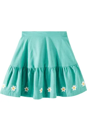 Tiny Cottons Falda Daisies de algodón a cuadros